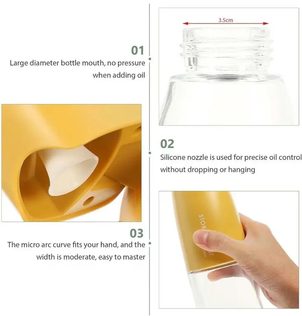 Glass Oil Dispenser 17 oz Capacity Glass with Automatic Flip Lid Non-Leak